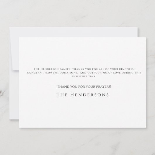 Eenvoudige kleurige zonnebloem Funeral Bedankt (Achterkant)