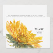 Eenvoudige kleurige zonnebloem Funeral Bedankt (Voorkant / Achterkant)