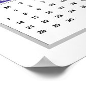 Eenvoudige kleurrijke 2025 Kalender Poster (Hoek)