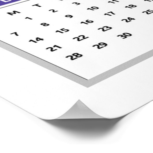 Eenvoudige kleurrijke 2025 Kalender Poster (Hoek)