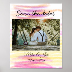 eenvoudige kleurrijke aangepaste save the date fot poster