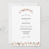 Eenvoudige Kleurrijke Bloemen Huwelijk Fotouitnodi Kaart (Voorkant)