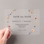 Eenvoudige Kleurrijke Bloemen Huwelijk Save the Da Acryl Uitnodigingen (Insitu (Draagbaar))