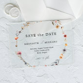 Eenvoudige Kleurrijke Bloemen Huwelijk Save the Da Acryl Uitnodigingen