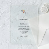 Eenvoudige Kleurrijke Bloemen Monogram Huwelijk Acryl Uitnodigingen