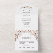 Eenvoudige kleurrijke bloemenbruiloft all in one uitnodiging (Binnen)