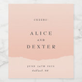 Eenvoudige Kleurrijke Blush Waterverf Bruiloft Wijn Etiket (Enkel label)