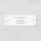 Eenvoudige kleurrijke Confetti Mini Visitekaartje (Achterkant)