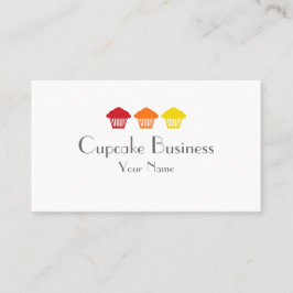 Eenvoudige kleurrijke cupcakes bakkerij visitekaar visitekaartje