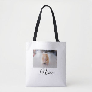 Eenvoudige kleurrijke dier-naam foto aangepaste wo tote bag