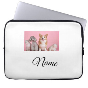Eenvoudige kleurrijke dier-naam-foto aanpassen laptop sleeve