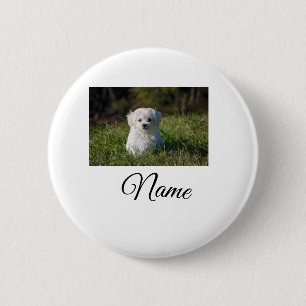 Eenvoudige kleurrijke dier-naam-foto-doe-het-zelf- ronde button 5,7 cm