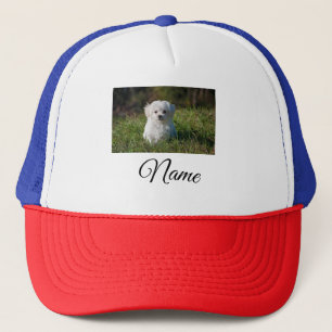 Eenvoudige kleurrijke dier-naam-foto-doe-het-zelf- trucker pet