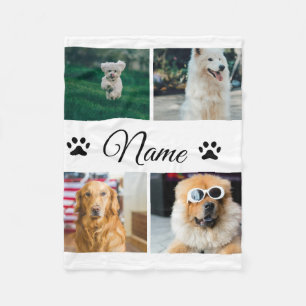 Eenvoudige kleurrijke dieren voeg naam foto collag fleece deken