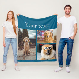 Eenvoudige kleurrijke dieren voeg naam foto collag fleece deken