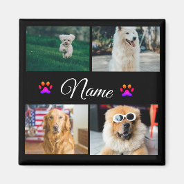 Eenvoudige kleurrijke dieren voeg naam foto collag magneet