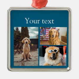 Eenvoudige kleurrijke dieren voeg naam foto collag metalen ornament