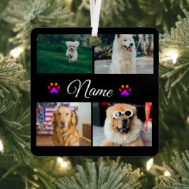 Eenvoudige kleurrijke dieren voeg naam foto collag metalen ornament