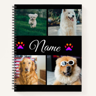 Eenvoudige kleurrijke dieren voeg naam foto collag notitieboek