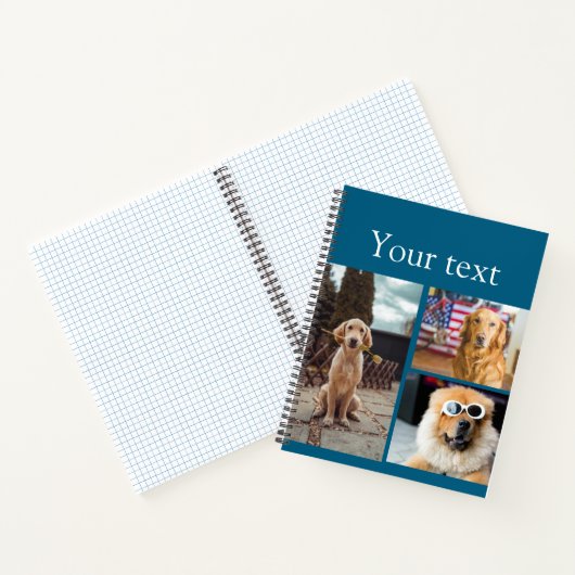 Eenvoudige kleurrijke dieren voeg naam foto collag notitieboek (Binnen)