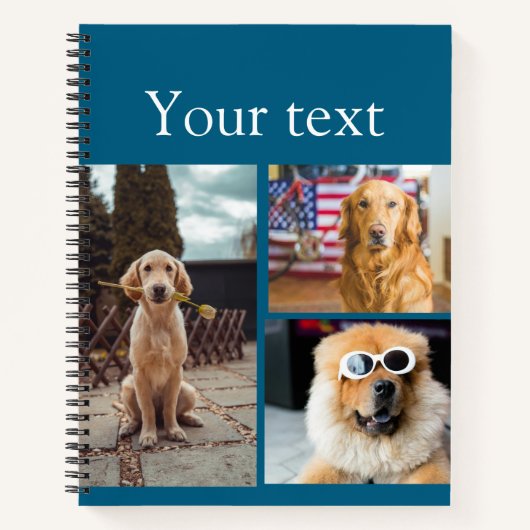 Eenvoudige kleurrijke dieren voeg naam foto collag notitieboek (Voorkant)