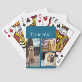 Eenvoudige kleurrijke dieren voeg naam foto collag pokerkaarten