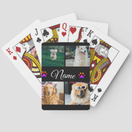 Eenvoudige kleurrijke dieren voeg naam foto collag pokerkaarten