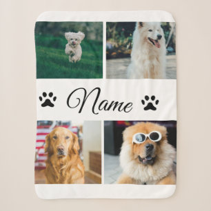 Eenvoudige kleurrijke dieren voeg naam foto collag sherpa deken