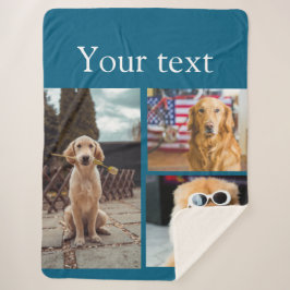 Eenvoudige kleurrijke dieren voeg naam foto collag sherpa deken