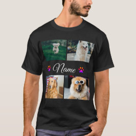 Eenvoudige kleurrijke dieren voeg naam foto collag t-shirt