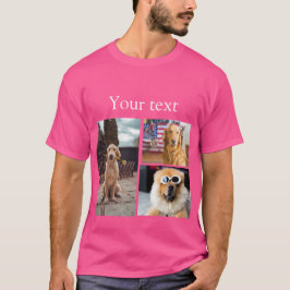 Eenvoudige kleurrijke dieren voeg naam foto collag t-shirt