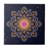 Eenvoudige kleurrijke Dot Mandala Tegeltje (Voorkant)