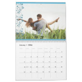 Eenvoudige kleurrijke familie Foto Classic Scroll Kalender (Jan 2026)