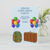 Eenvoudige kleurrijke gaan weg partij uitnodiging (Staand voorkant)