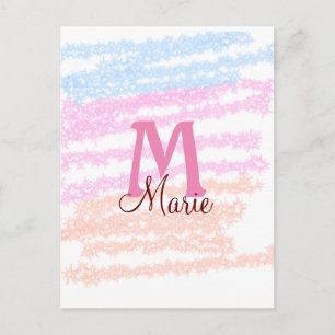 Eenvoudige kleurrijke glitters glans voeg naam mon briefkaart
