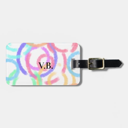 Eenvoudige kleurrijke handgemaakte waterverf toevo bagagelabel (Voorkant horizontaal)