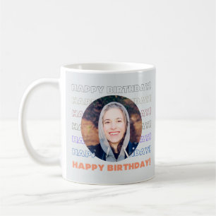 Eenvoudige kleurrijke Happy Birthday Custom Voeg f Koffiemok
