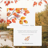 Eenvoudige kleurrijke Herfst gebladerte begrafenis Bedankkaart