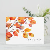 Eenvoudige kleurrijke Herfst gebladerte begrafenis Bedankkaart (Staand voorkant)
