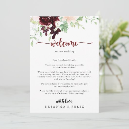 Eenvoudige Kleurrijke Klassieke Trouw Welkomstbrie (Staand voorkant)