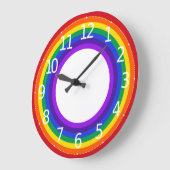 Eenvoudige kleurrijke LGBT Pride-regenboog | Wandk Grote Klok (Hoek)