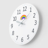 Eenvoudige kleurrijke LGBT Pride-regenboog | Wandk Grote Klok (Hoek)