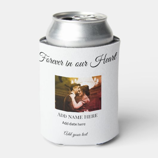 Eenvoudige kleurrijke minimale liefhebbende geheug blikjeskoeler (Blikje Voorkant)