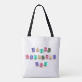 Eenvoudige kleurrijke Moederdag Tegels | CANVAS TA Tote Bag (Achterkant)