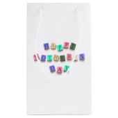 Eenvoudige kleurrijke Moederdag Tegels | Gift Bag Klein Cadeauzakje (Achterkant)