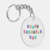 Eenvoudige kleurrijke Moederdag Tegels | SLEUTELHA Sleutelhanger (Voorkant Links)