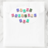 Eenvoudige kleurrijke Moederdag Tegels | Sticker z (Tas)