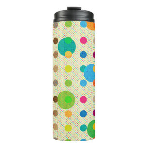 Eenvoudige kleurrijke polka stippen thermosbeker