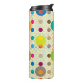 Eenvoudige kleurrijke polka stippen thermosbeker (Gedraaid links)