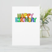 Eenvoudige kleurrijke verjaardagswensen bedankkaart (Staand voorkant)